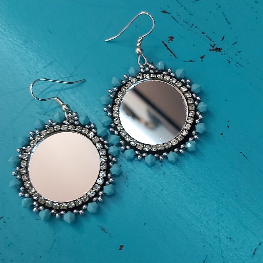 Mirrored beaded earings